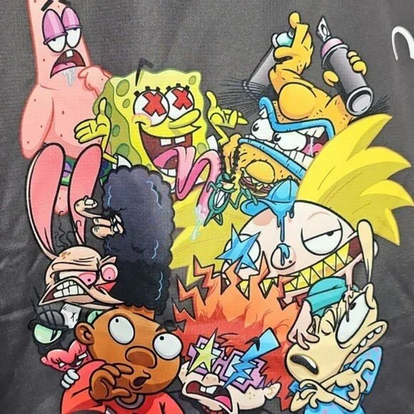 Members Only x Nickelodeon SpongeBob & More Gray Jacket Cartoon Graphics XL New - Picture 10 of 11
